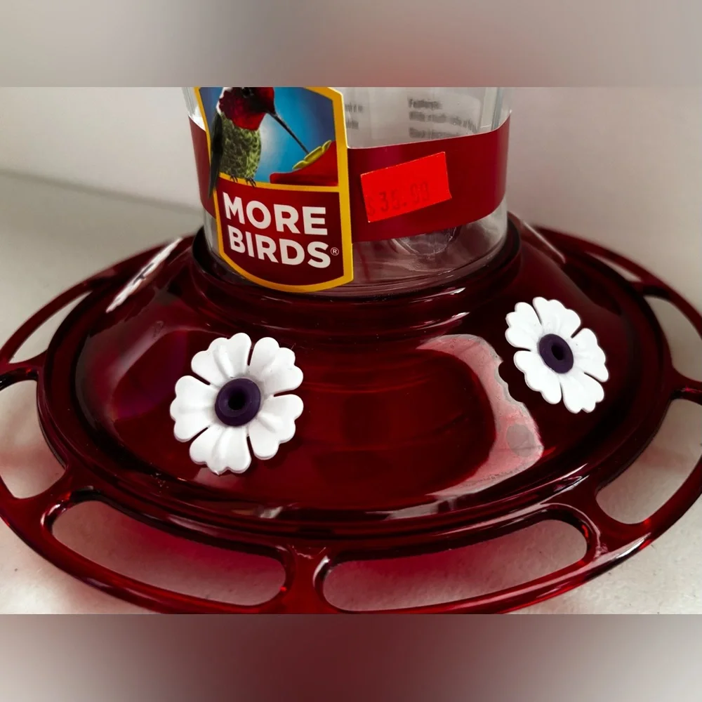 More Birds Red Plastic 40oz Bug Gulp Hummingbird Feeder